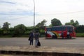 The bus is waiting for passengers Royalty Free Stock Photo