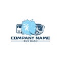 Bus wash service logo Royalty Free Stock Photo