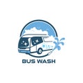 Bus wash service template Royalty Free Stock Photo