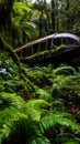 a bus in the woods Royalty Free Stock Photo