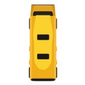 Bus yellow vector flat icon vehicle transportation top view isolated. Cartoon passenger traffic car above. Van pictogram simple