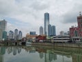 Busan city center mirroring in the water Royalty Free Stock Photo