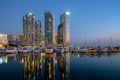 Busan city skyline view at Haeundae district, Gwangalli Beach wi