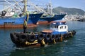 Busan, Korea-May 3, 2017: A fisherman rides in on a boat