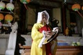 Busan, Korea-May 4, 2017: Religious Performers at Samgwangsa Temple