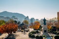 Panorama view of Yongdusan Park at autumn in Busan, Korea