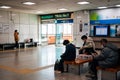 People waiting train at Gupo railway station in Busan, Korea