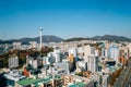 Busan Tower and downtown view in Busan, Korea