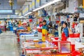 BUSAN, KOREA,OCTOBER 29, 2019: Vendors selling seafood inside of Jagalchi fish market in Busan, Republic of Korea Royalty Free Stock Photo