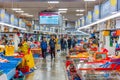 BUSAN, KOREA,OCTOBER 29, 2019: Vendors selling seafood inside of Jagalchi fish market in Busan, Republic of Korea Royalty Free Stock Photo