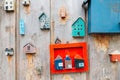Colorful mini wooden houses decoration wall at Gamcheon Culture Village in Busan, Korea