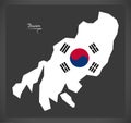 Busan map with South Korean national flag Royalty Free Stock Photo