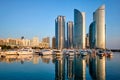 Busan marina with yachts on sunset, South Korea