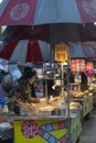 Local Korean street food vending at Busan International Film Festival BIFF Square in Nampodong, Busan City, South Korea