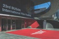 Entrance to the building that hosts international film festivals each year in Busan