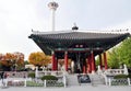 Busan tower & bell pavilion in Yongdusan park, Busan, South Korea