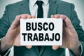 Busco trabajo, looking for a job in spanish Royalty Free Stock Photo