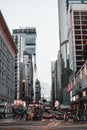 Buses, cars and taxis during evening rush hour in Kowloon Hong Kong China