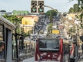 Buses and cars traffic on the M 'Boi Mirim road, on the southern outskirts of the city of Sao Paulo