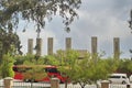 Buses in front of the apartheid museum