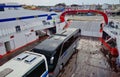 Buses on Greek Island Roll on Roll off Ferry, Greece