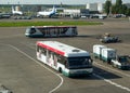 Buses for passengers traveling on the airfield of Domodedovo Airport