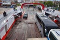 Buses on Small Greek Roll on Roll off Ferry