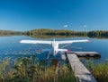 A bush airplane on a lake