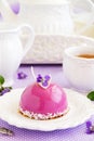 Bush blueberry cake with cream Royalty Free Stock Photo