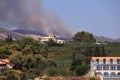 Bush fire greek island of zakynthos