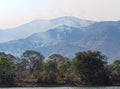 Bush fires on chirundu escarpment in zambia Royalty Free Stock Photo