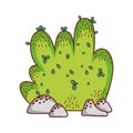 Bush vegetation botanical cartoon isolated icon design