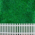 Bush wall with white fence for background Royalty Free Stock Photo