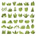 Bushes. Leaves grass trees recent vector gardening illustrations creation kit bushes