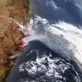 Bushfire places in Australia map. Satellite image