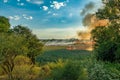 Bushfires on the Kwando River, Zambezi Region, Namibia Royalty Free Stock Photo