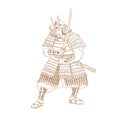 Bushi Samurai Warrior Drawing Royalty Free Stock Photo
