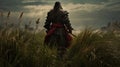 Bushido Reverie: Samurai Stands Tall in Verdant Grasslands