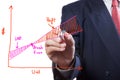 Bushiness man drawing a growth graph Royalty Free Stock Photo