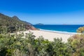 Bushland, Cliffs and Sand Beach at Shoal Bay, New South Wales, Australia Royalty Free Stock Photo