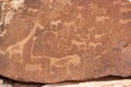 Bushman engravings in the granite rock, Twyfelfontein UNESCO World Heritage Site, Kunene Region, Damaraland, Namibia Royalty Free Stock Photo