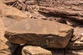 Bushman engravings in the granite rock, Twyfelfontein UNESCO World Heritage Site, Kunene Region, Damaraland, Namibia Royalty Free Stock Photo