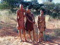 Bushmen hunters in a fields search Royalty Free Stock Photo