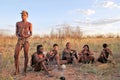 Bushmen in the kalahari desert Royalty Free Stock Photo