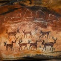 Bushmen rock painting Royalty Free Stock Photo