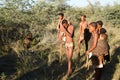Bushmen san in the kalahari desert