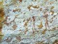 Bushmen san rock painting of humans and antelopes, Drakensber Royalty Free Stock Photo