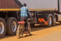 BUSIA, KENYA - FEBRUARY 24, 2020: Boda boda (bicycle taxi) in Busia, Ken