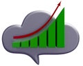 Business cloud and chart icon