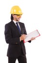 Busineesman in concept of builder Royalty Free Stock Photo